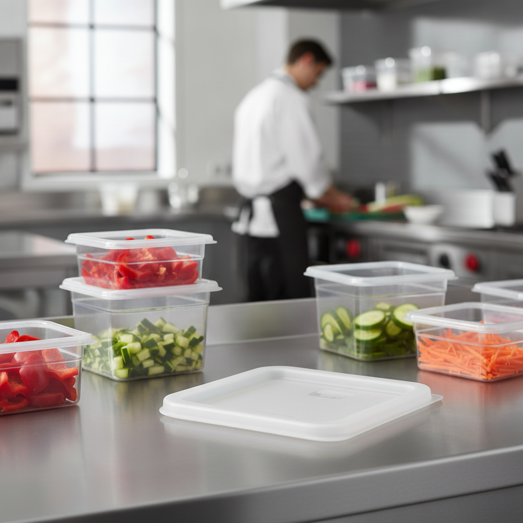 Polyethylene Square Food Storage Container Lid 192mm for Food Preparation