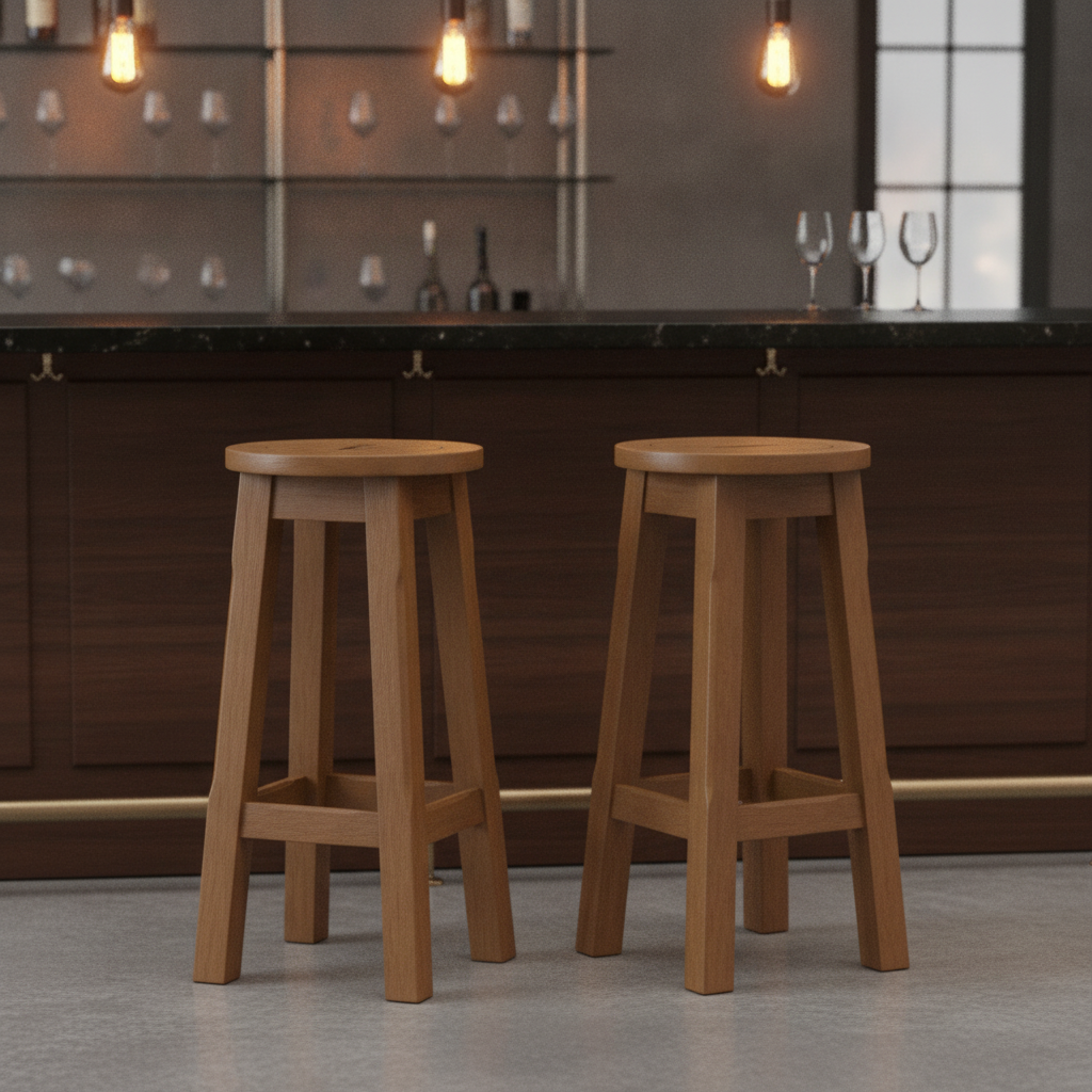 Rubber Wood High Stool 760mm for Bars & Pubs (Pack of 2)