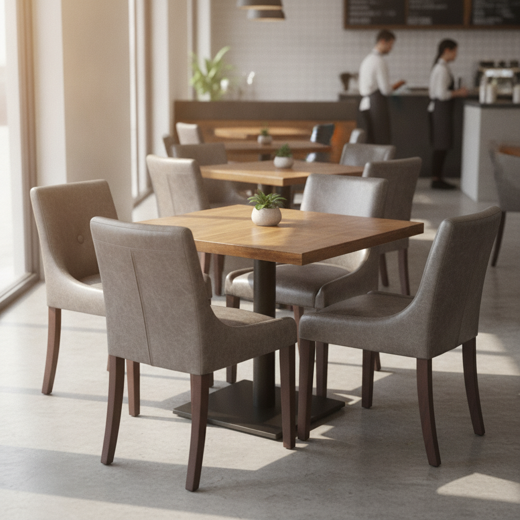 Rubber Wood Bath Dining Chair 870x460mm for Restaurants & Cafés (Pack of 6)