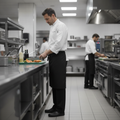 Polycotton Slim Fit Utility Chef Trousers Black for Commercial Kitchens