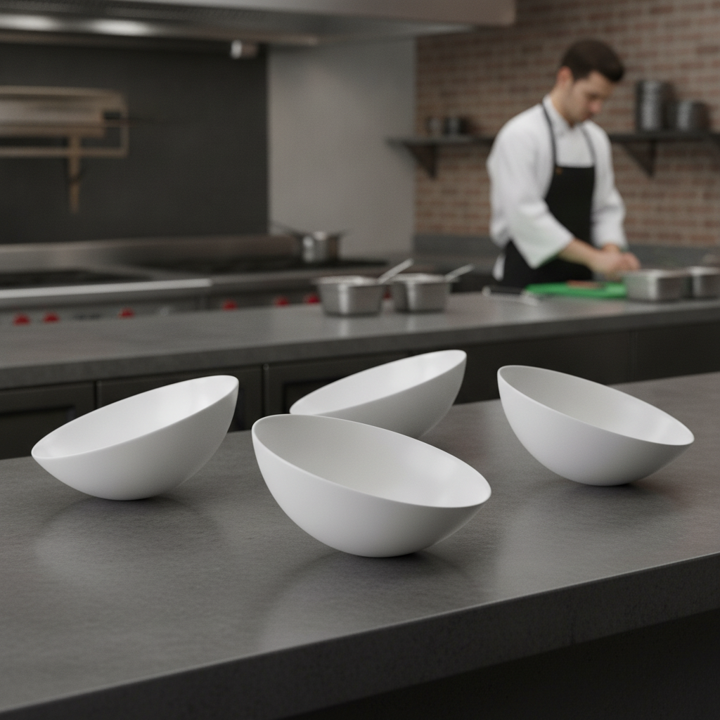 Melamine Tilted Buffet Bowls 1.3L for Catering & Hospitality (Pack of 4)
