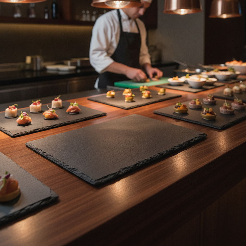 Slate Tray 325x265mm for Buffet Settings