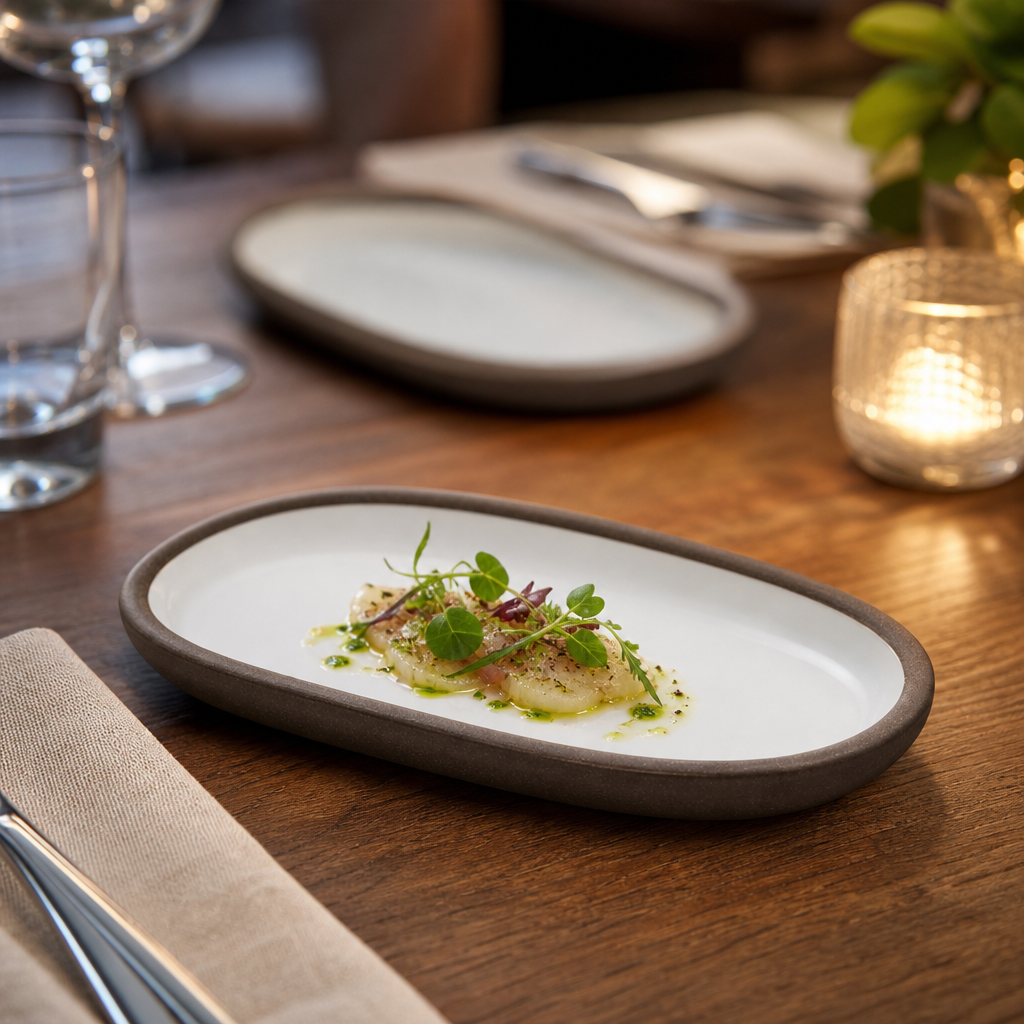 Oval Plates 190x110mm Stoneware for Contemporary Dining (Pack of 6)