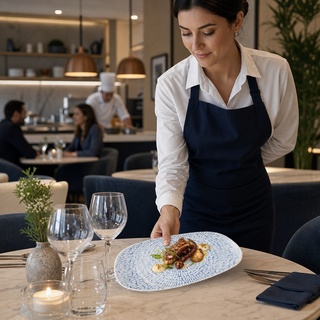 Oblong Plates 260x150mm Indigo Vitrified Ceramic for Restaurants (Pack of 12)