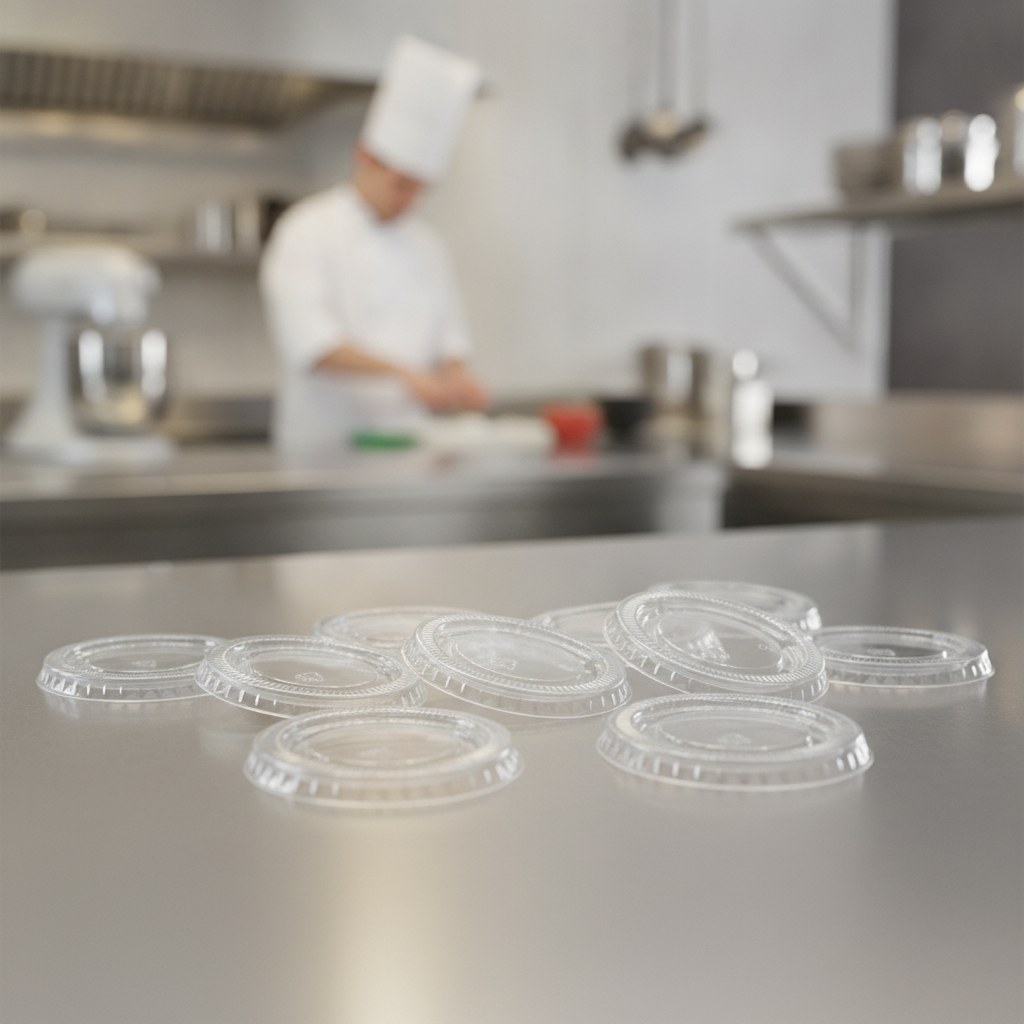 Clear PET Lids for Portion Pots 6mm for Food Service (Pack of 1000)