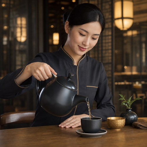 Ceramic Curve Teapot 1.28L for Brewing Tea (45oz)