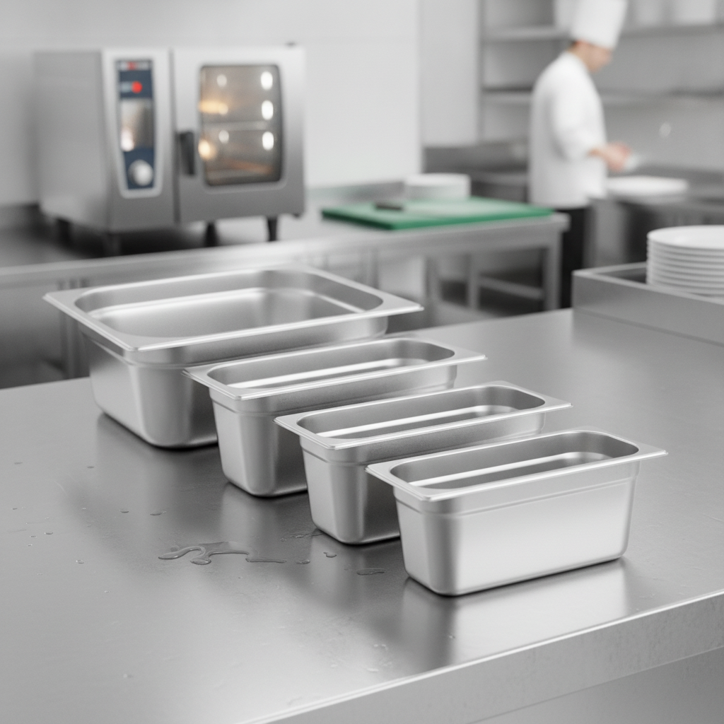 Stainless Steel Gastronorm Tray Set 17.3L for Commercial Kitchens (Pack of 4)