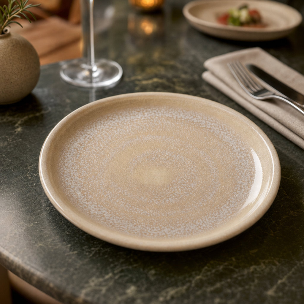 Coupe Plates 153mm Sandstone China for Restaurants & Cafés (Pack of 12)