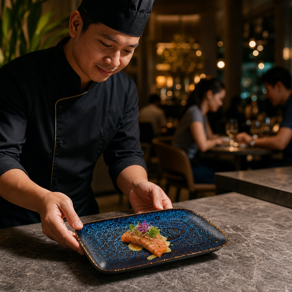 Deep Trays 260x150mm Blue Vitrified Ceramic for Hospitality (Pack of 6)