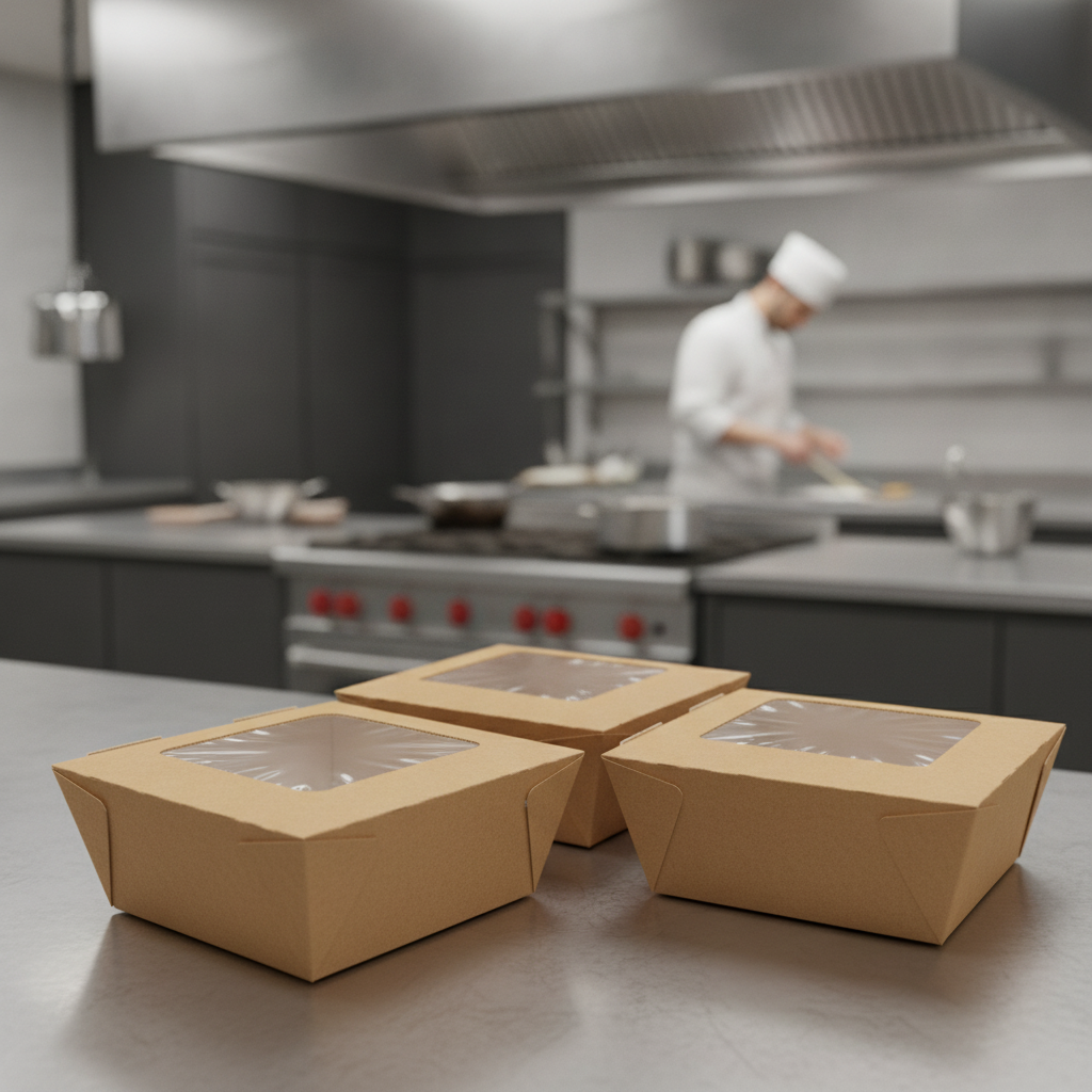 Paperboard Food to Go Box with Window for Takeaway Meals (Pack of 270)