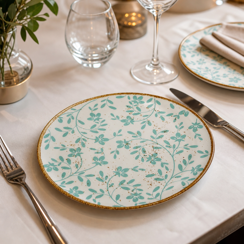 Coupe Plates 202mm Aqua Vitrified Ceramic for Elegant Table Settings (Pack of 12)