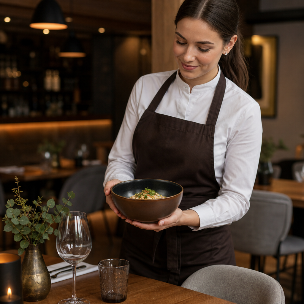 Deep Bowls 770ml Brown Porcelain for Casual Dining (Pack of 6)
