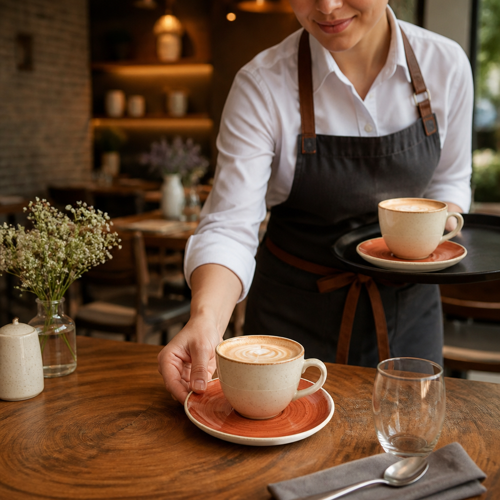 Spiced Cappuccino Saucers Orange Vitrified Ceramic for Restaurants (Pack of 12)