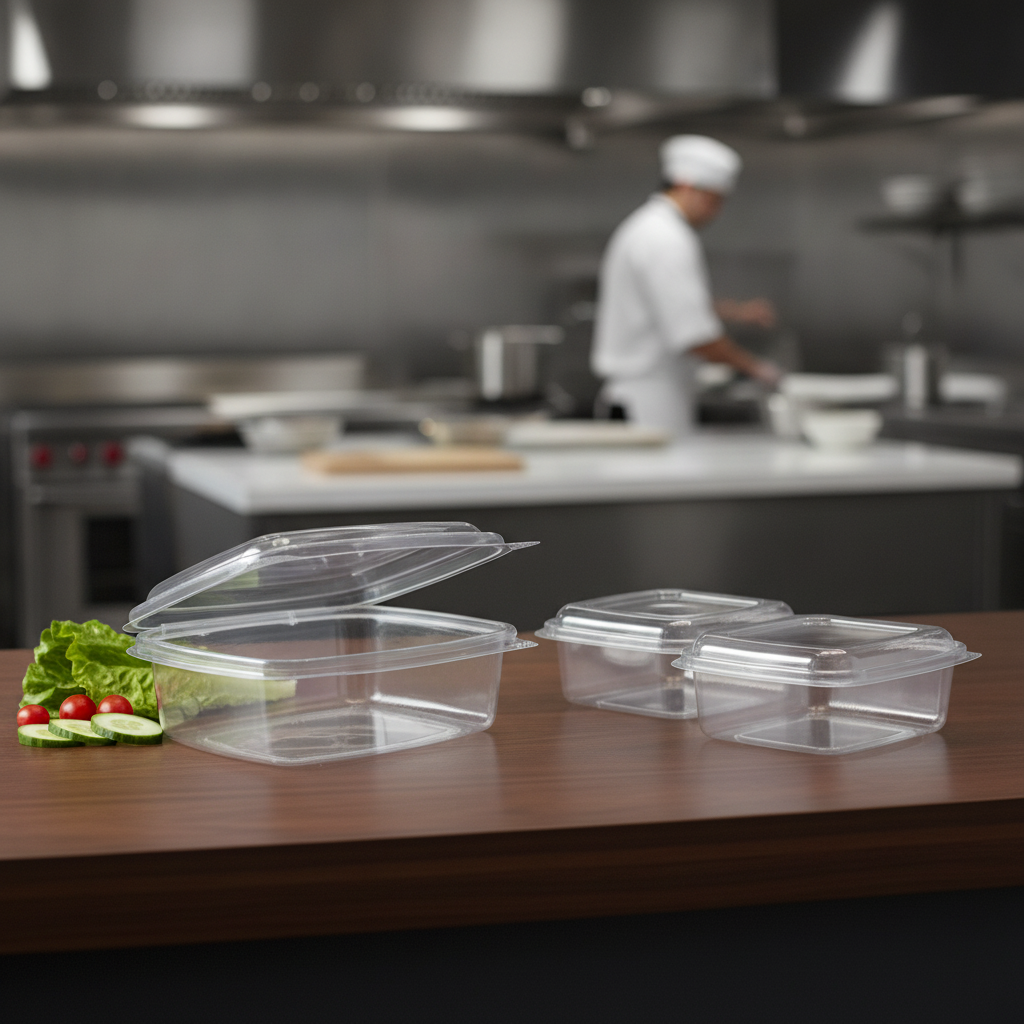 PLA Hinged Deli Containers 12oz for Takeout & Delivery (Pack of 300)