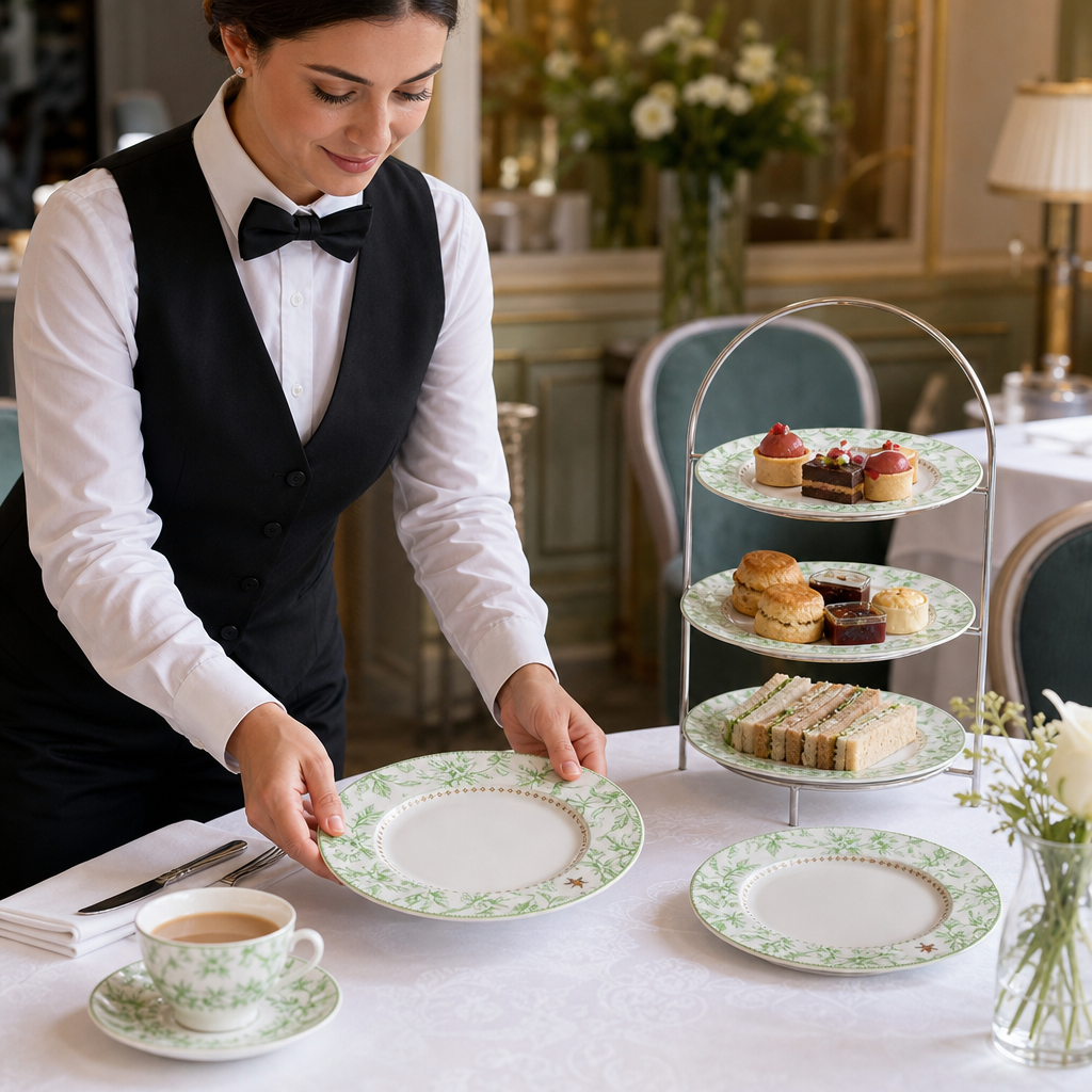 Hand-Painted Plates 300mm Ceramic for Afternoon Tea (Pack of 12)