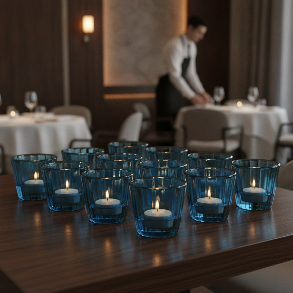 Soda Lime Ribbed Nightlight Holders 57mm for Weddings & Events (Pack of 12)