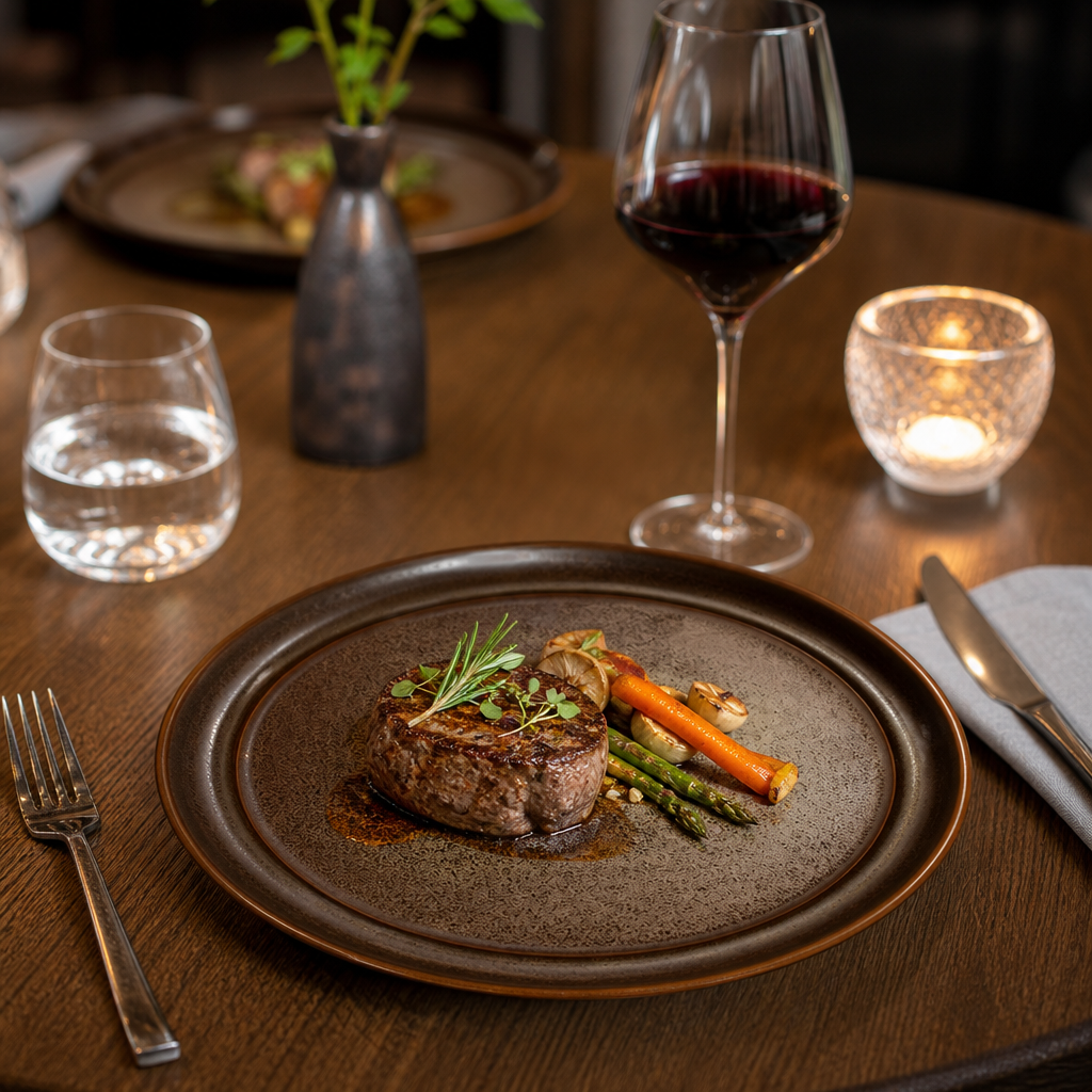 Fire Plates Hand-Crafted Look Porcelain for Professional Use (Pack of 24)