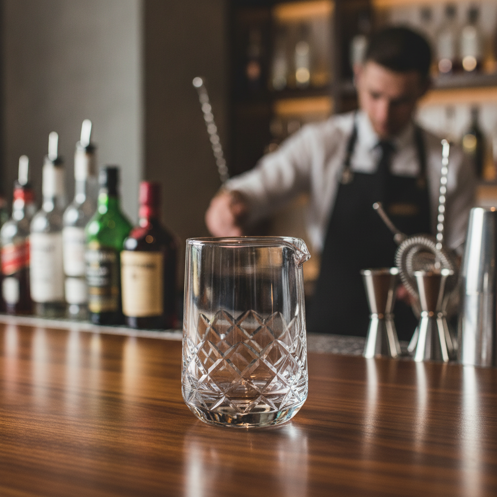 Glass Tulip Mixing Glass 700ml for Effective Mixing