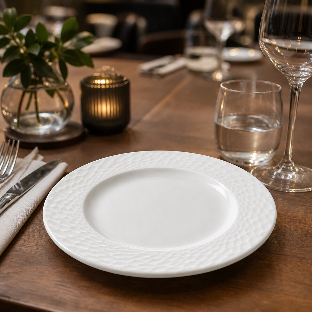 Rim Plates 202.5mm Vitrified Ceramic for Hospitality Environments (Pack of 24)