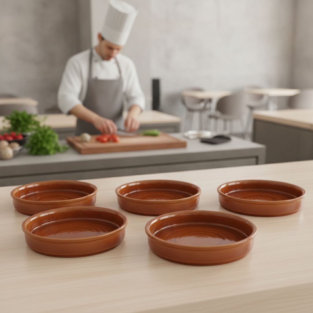 Stoneware Round Mezze Dishes 550ml for Deli Counters (Pack of 6)