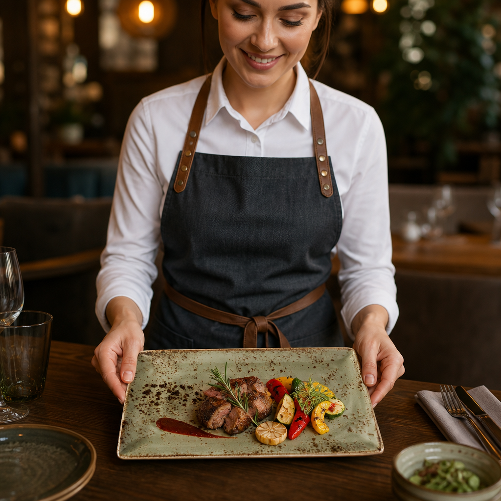 Rectangular Platters 330x190mm Green Porcelain for Casual Cafés & Restaurants (Pack of 6)