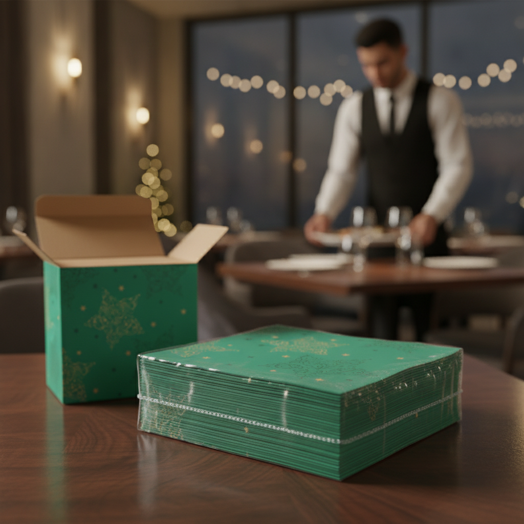 Festive 2-Ply Lunch Napkins 33x33cm for Holiday Dining (Pack of 1000)