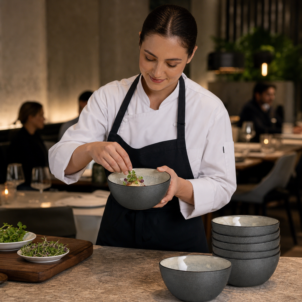 Shadow Bowls 135mm Stoneware for Elegant Dining (Pack of 6)