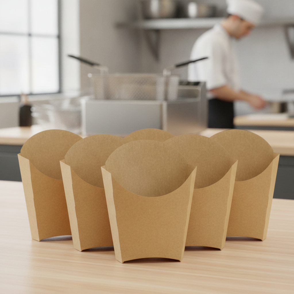 Recyclable Paperboard Medium Chip Cartons for Takeaways (Pack of 1000)