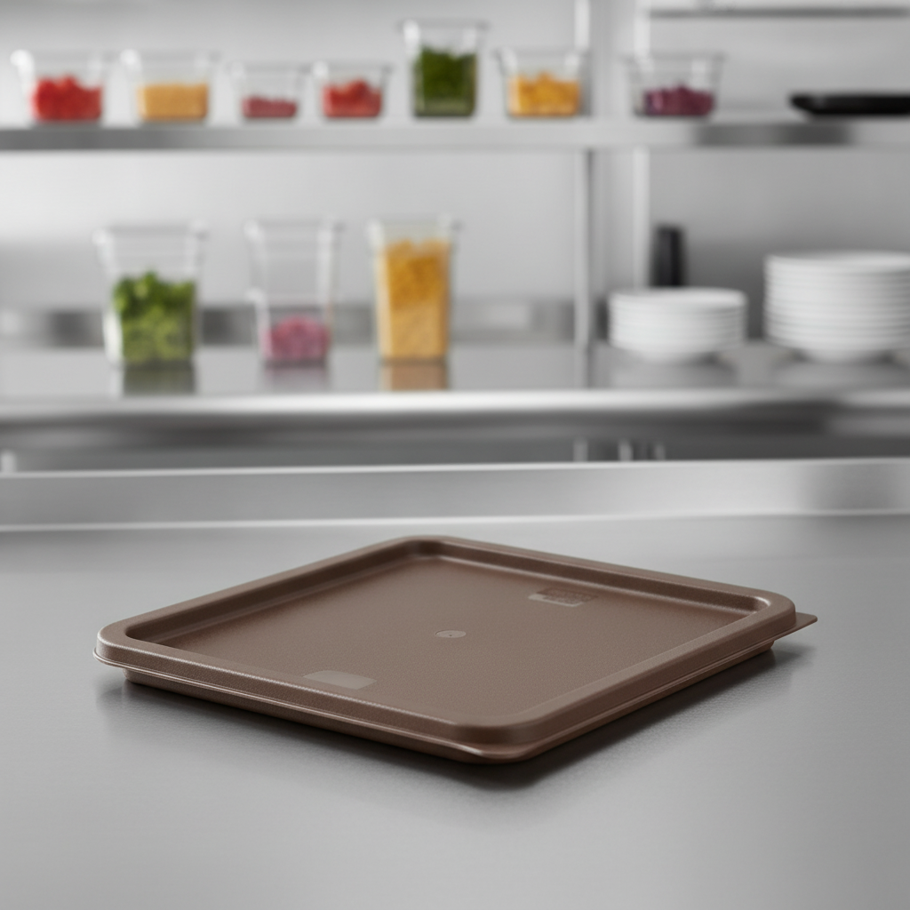 Polyethylene Brown Square Food Storage Container Lid for Food Preparation