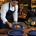 Cobalt Coupe Plates Blue Vitrified Ceramic for Restaurants (Pack of 12)