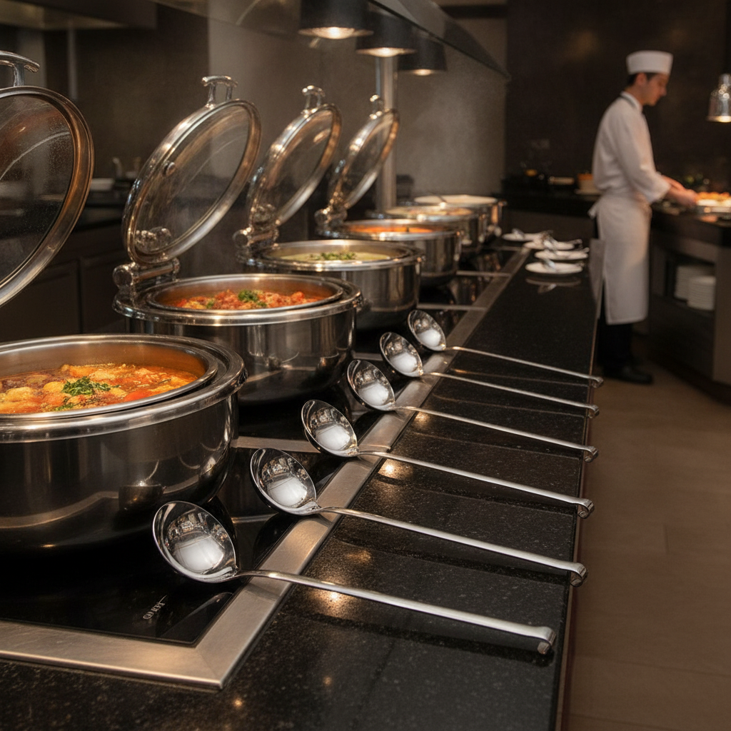 Stainless Steel Soup Ladles 310mm for Buffet Presentation (Pack of 10)