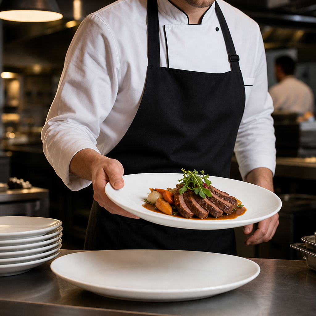 Oval Coupe Plates 320mm Porcelain for Gastro Pubs & Restaurants (Pack of 12)