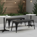 Powder Coated Steel Bistro Metal Benches 1000mm for Cafés (Pack of 2)