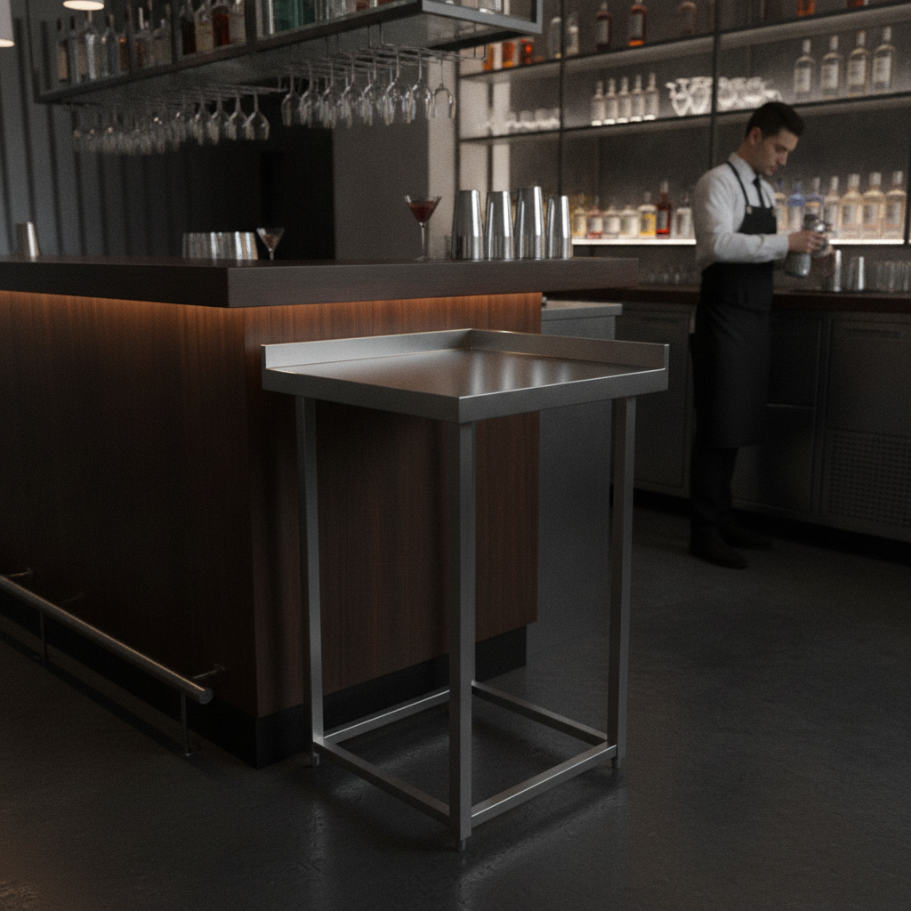 Stainless Steel Modular Bar Corner Station for Efficient Workspaces