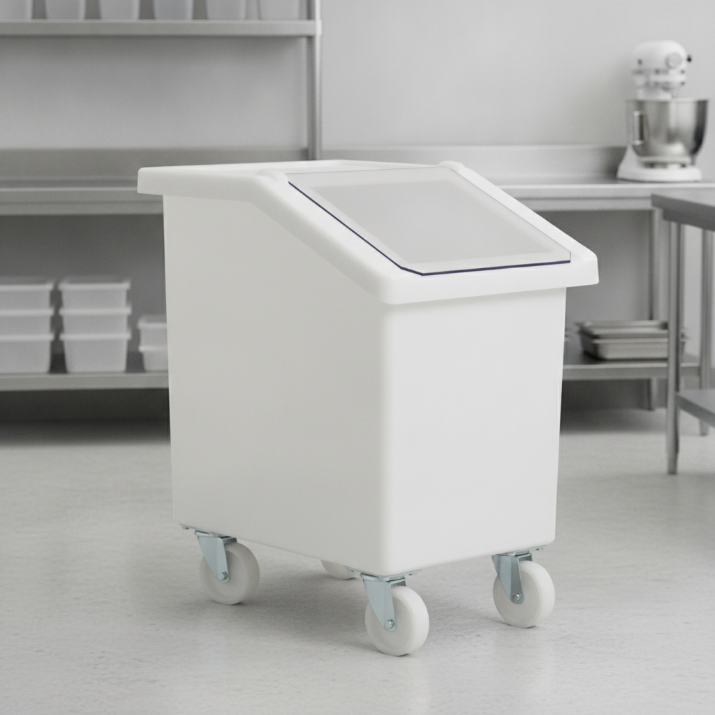 Polyethylene Mobile Ingredient Bin 90L for Commercial Use