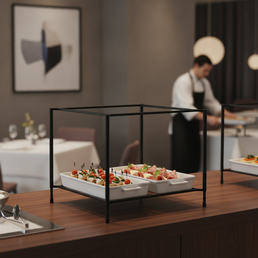 Steel Buffet Stand Black 285x310mm for Professional Catering