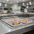 Polycarbonate Rectangular Buffet Tray Covers 560x153mm for Catering (Pack of 2)
