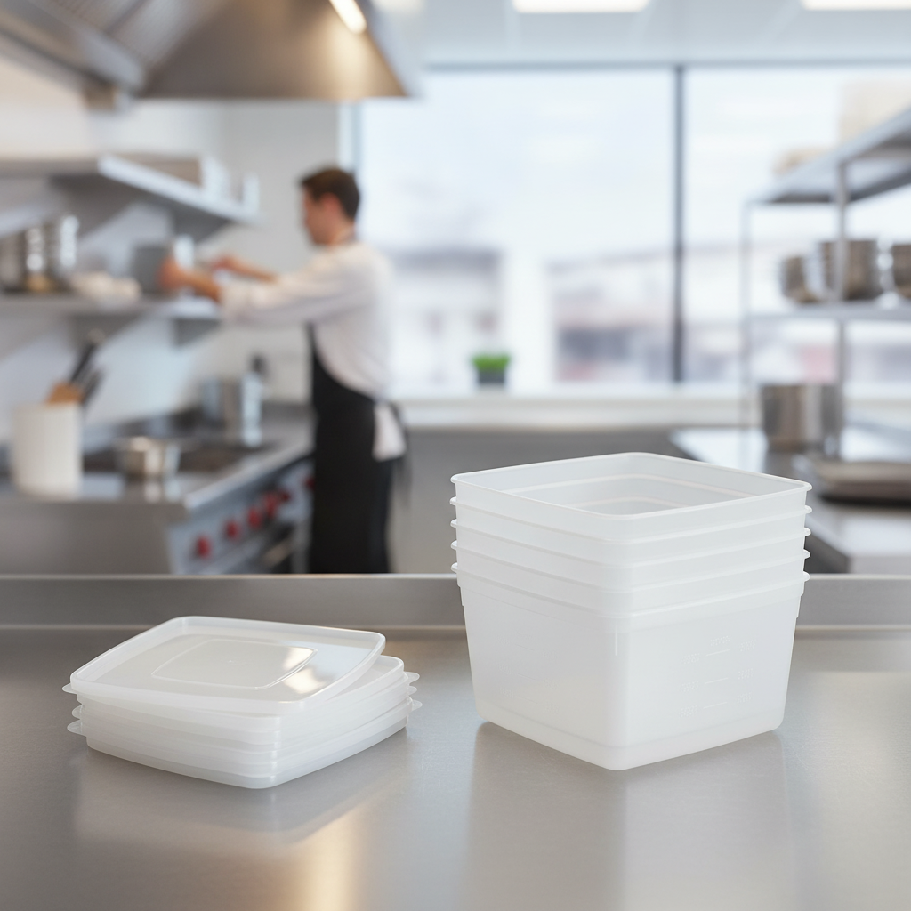 Polypropylene Food Storage Container 2L for Professional Kitchens (Pack of 6)