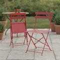 Powder-Coated Steel Red Folding Chairs 800x387mm for Indoor & Outdoor Use (Pack of 2)