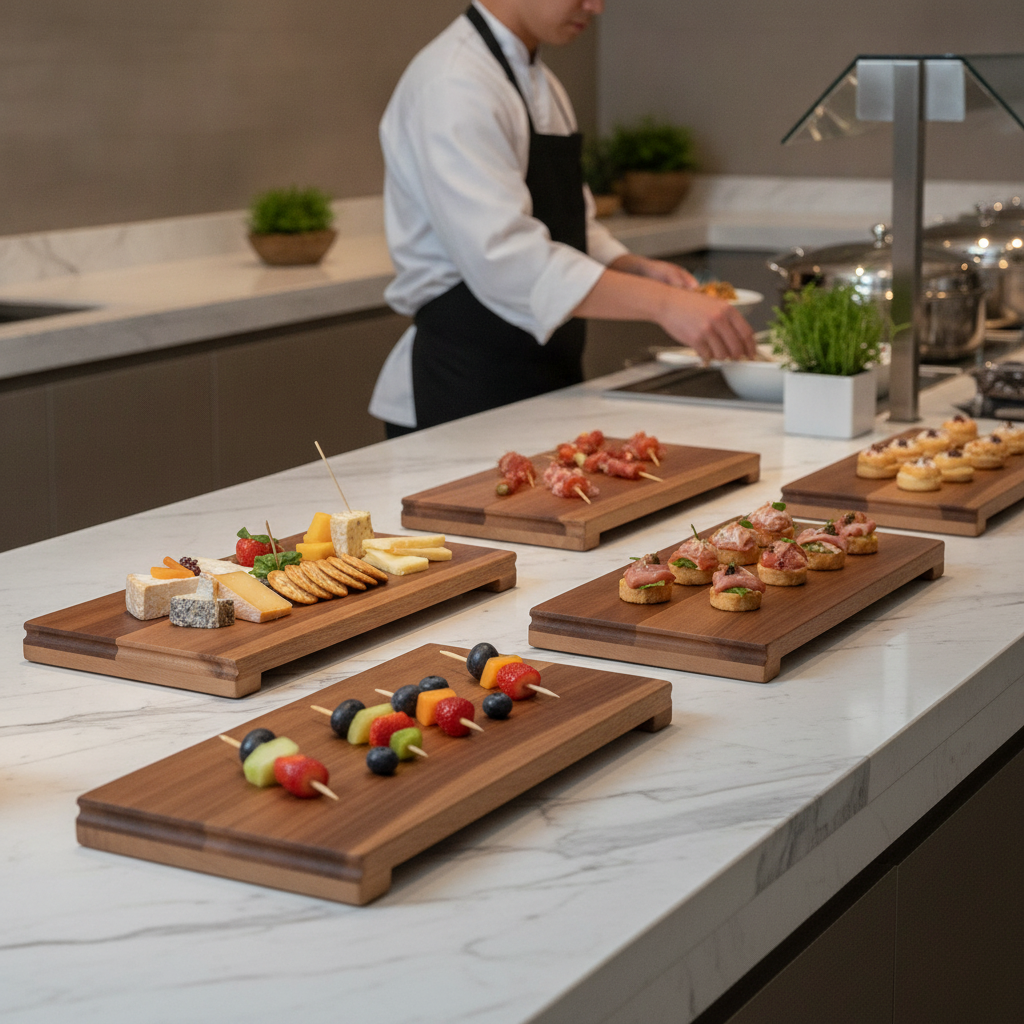 Wooden Presentation Boards 342x160mm for Buffet Stations (Pack of 4)
