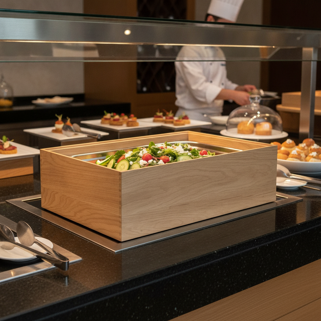 Oak Wooden Box GN 1/1 for Buffet Stations