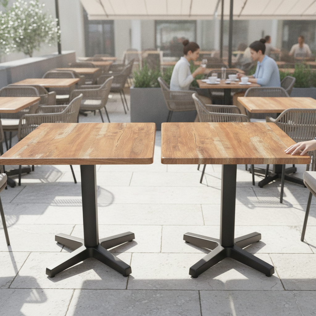 Planked Oak Square Table Top 700x700mm for Indoor & Outdoor Dining (Pack of 2)