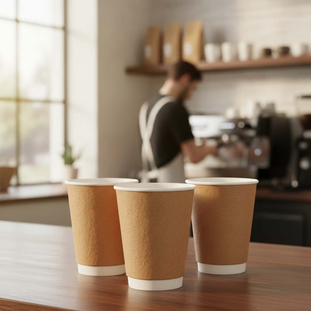 Cardboard Double Wall Coffee Cups 340ml for Takeaway Services (Pack of 25)