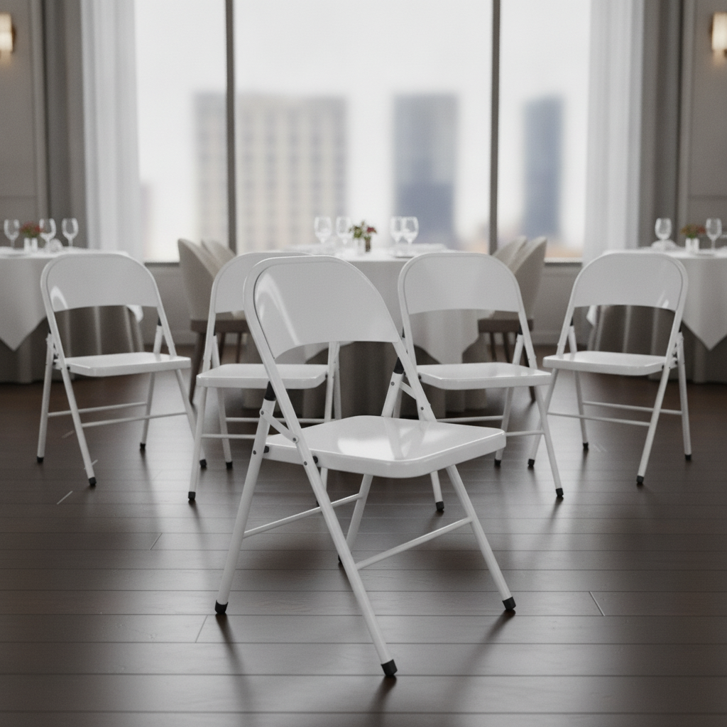 Steel Folding Metal Chairs for Dining and Events (Pack of 4)