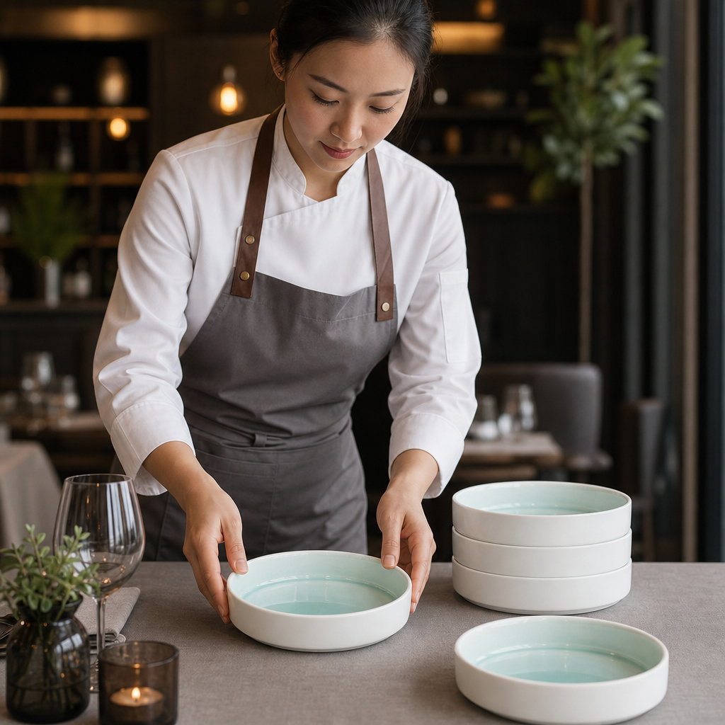Stacking Bowls 215mm Porcelain for Stylish Table Settings (Pack of 4)