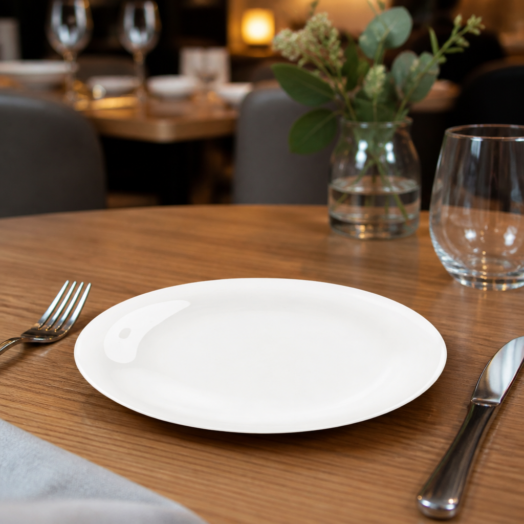 Royal Bone Coupe Plates 180mm Bone China for Restaurant Dining (Pack of 12)