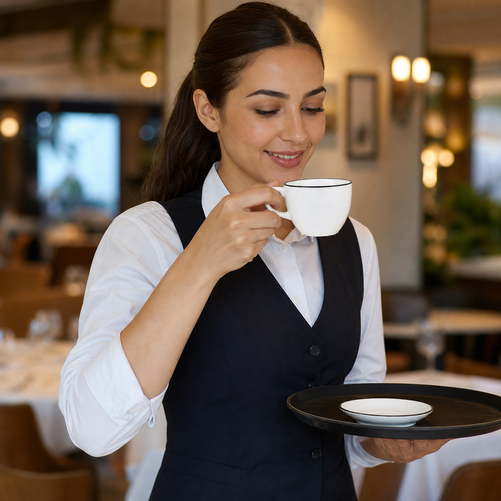 Elegant Cup Rim 206ml Black Fine China for Catering (Pack of 24)