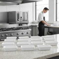 Super Vitrified Porcelain Shallow Rectangular Dish 155x115mm for Professional Use (Pack of 12)