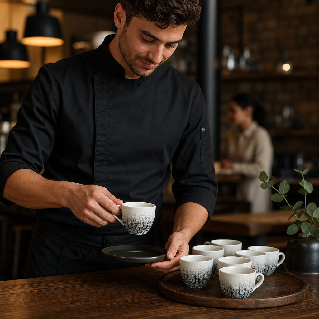 Cups 100ml Black Ceramic for Coffee Service (Pack of 12)