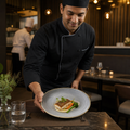 Round Plate Grey Vitrified Ceramic for Catering (Pack of 12)